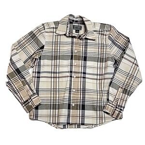 Rockies Tan Brown Western Cowgirl Button-Up Long Sleeve Shirt Women's Medium